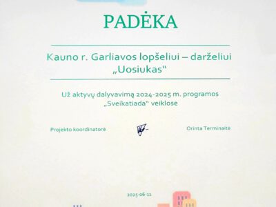 RESPUBLIKINIS PROJEKTAS „SVEIKATIADA“ 2024-2025 M.