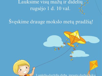 KVIEČIAME Į LOPŠELIO – DARŽELIO  “UOSIUKAS” MOKSLO IR ŽINIŲ ŠVENTĘ!