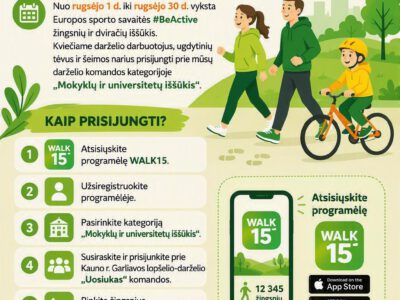 KVIEČIAME DARŽELIO BENDRUOMENĘ PRISIJUNGTI PRIE #BEACTIVE IŠŠŪKIO!